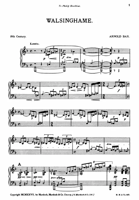 First page of Walsinghame