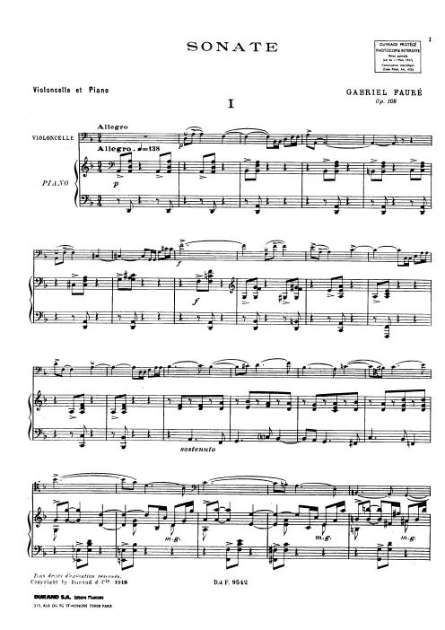 First page of Cello Sonata No.1