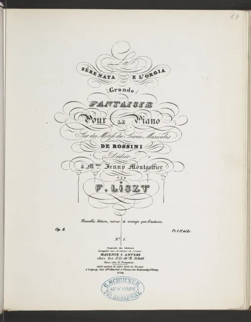 First page of Grande fantaisie sur des motifs de La serenata e L'orgia des Soirées musicales