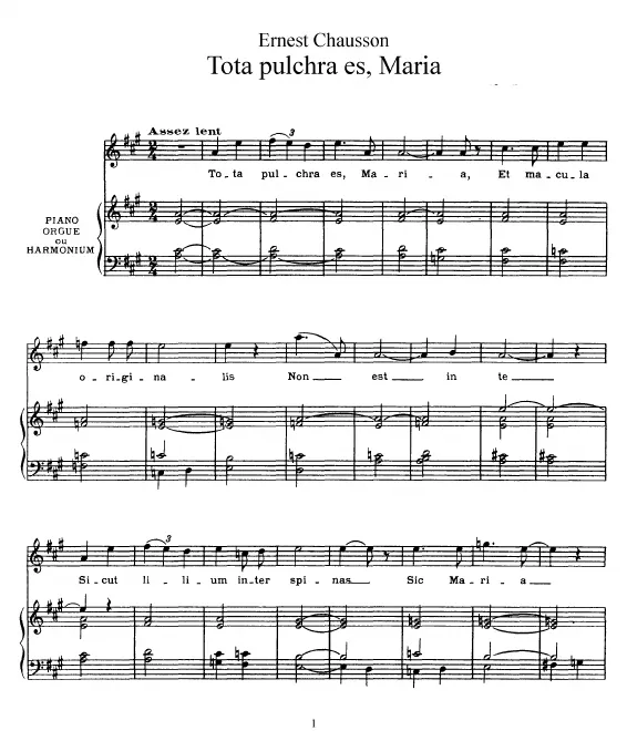 First page of Trois Motets