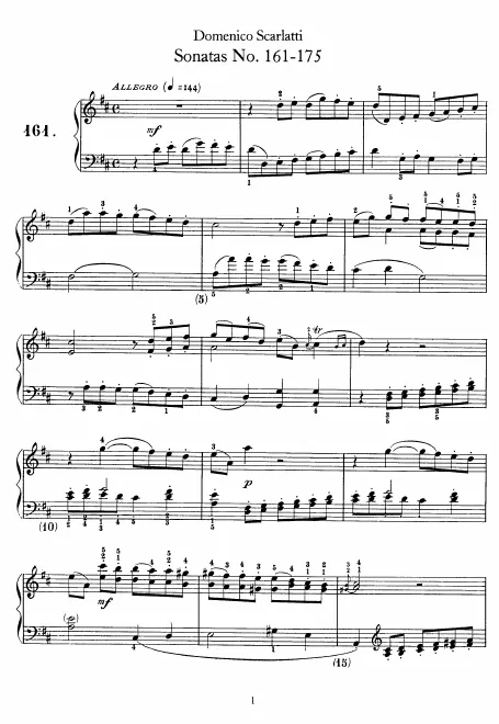 First page of Keyboard Sonata in D major
