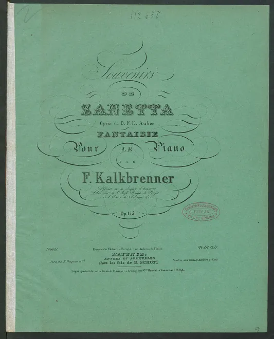 First page of Souvenirs de 'Zanetta'