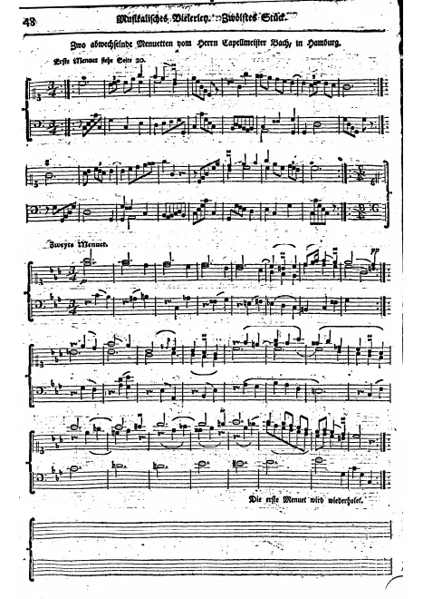 First page of Menuet in C major