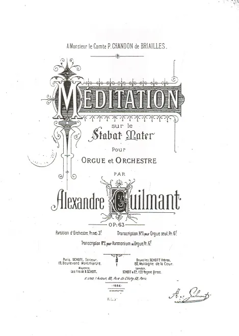 First page of Méditation sur le Stabat Mater pour Orgue et Orchestre