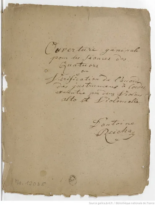 First page of Ouverture générale pour les séances des quatuors