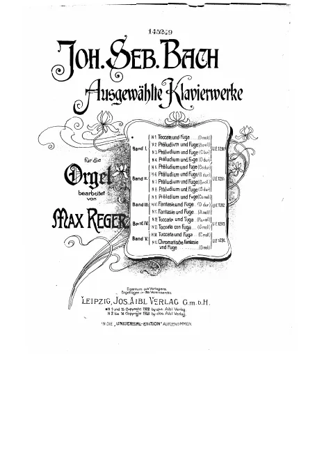 First page of Chromatic Fantasia and Fugue