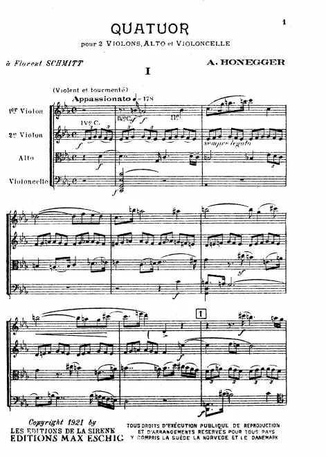 First page of String Quartet No.1