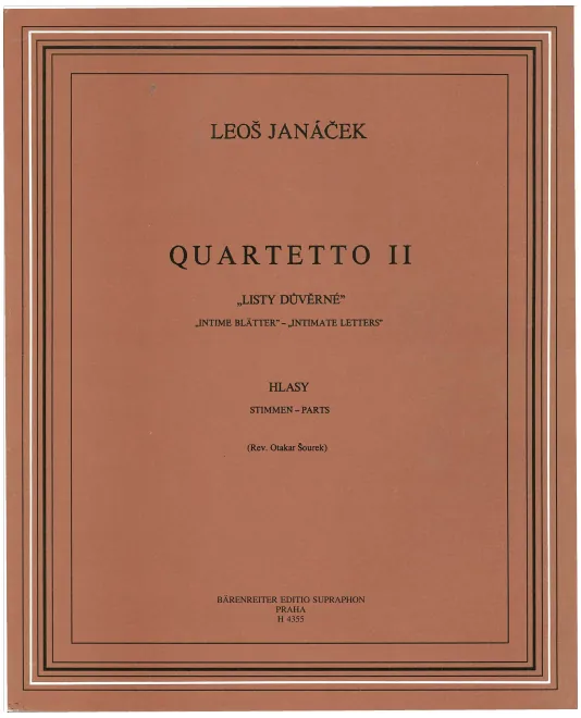 First page of String Quartet No.2 “Listy důvěrné” (Intimate Letters)