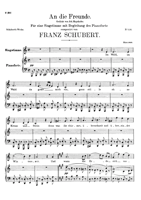 First page of An die Freunde