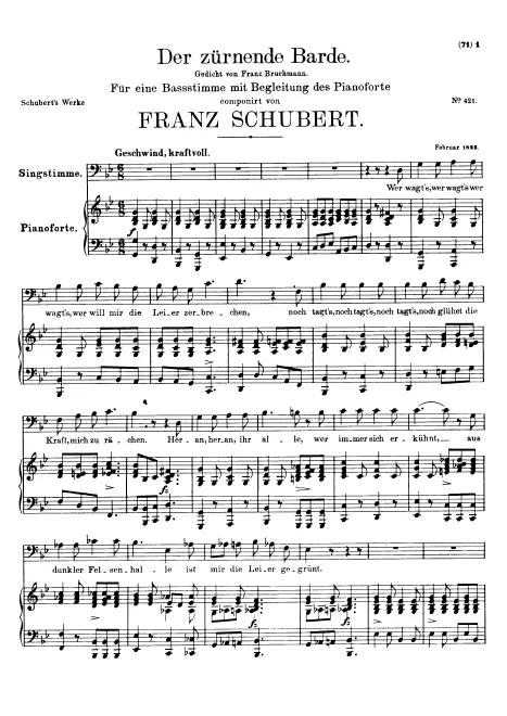 First page of Der zürnende Barde