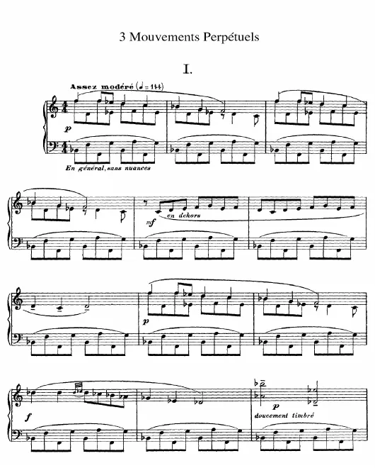First page of Mouvements perpétuels