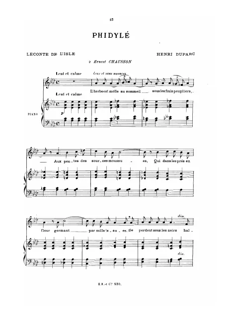 First page of Phidylé