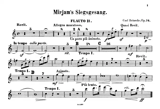 First page of Mirjam's Siegesgesang