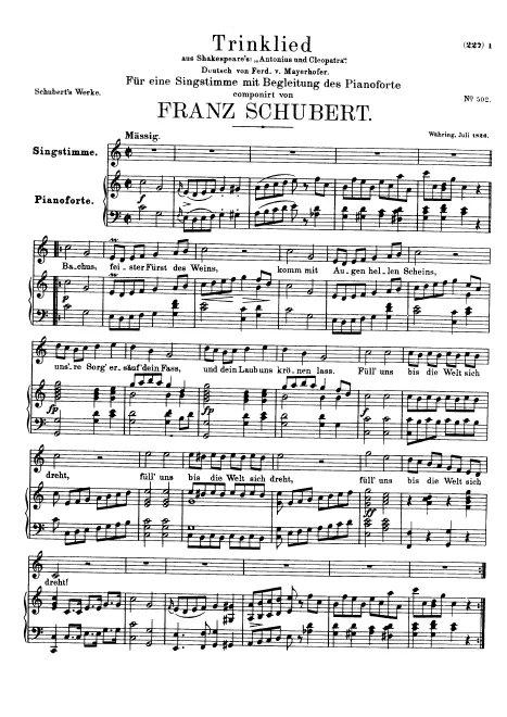 First page of Trinklied