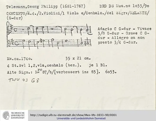 First page of Concerto à 4