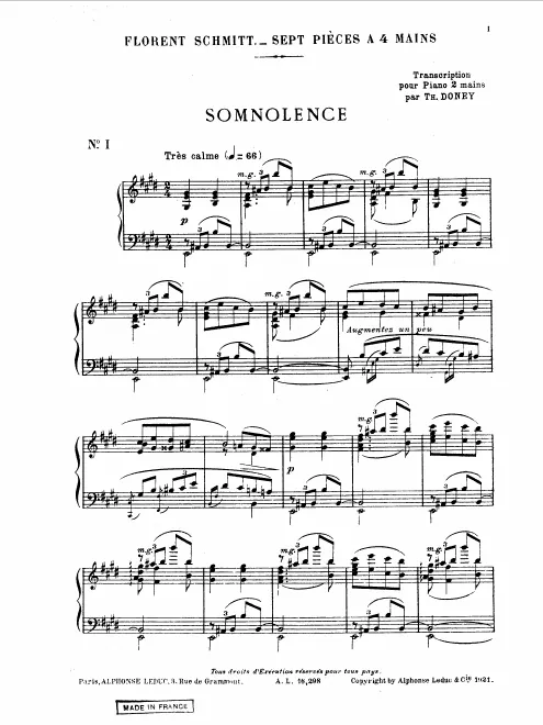First page of 7 Pieces for Piano 4 Hands