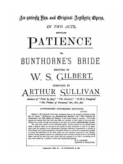 First page of Patience