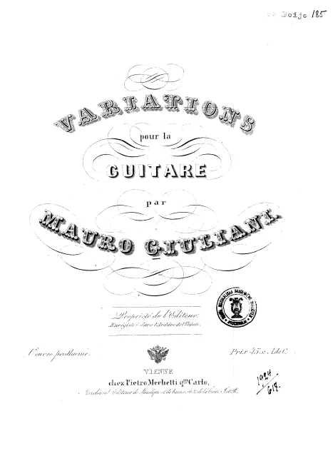 First page of Variations pour la Guitare