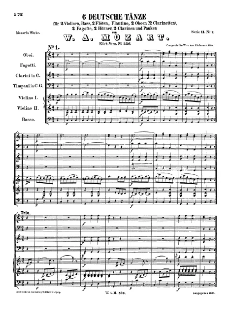 First page of 6 German Dances