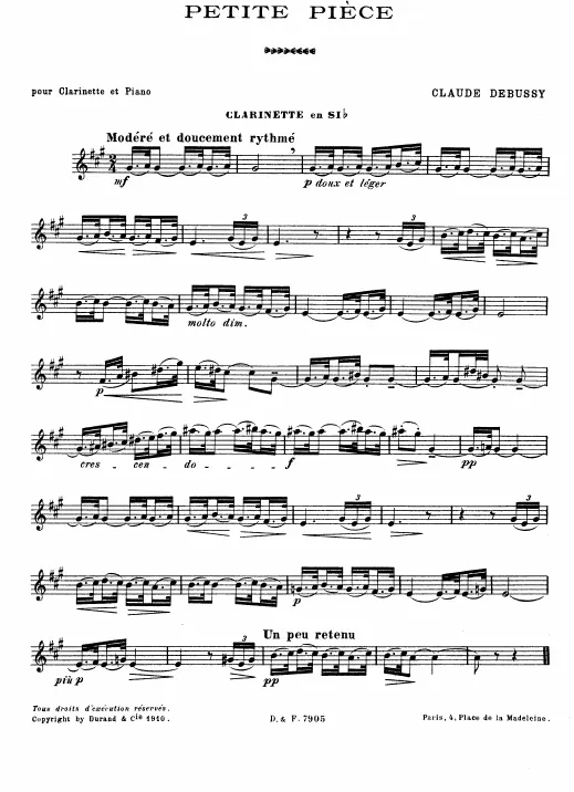 First page of Petite pièce