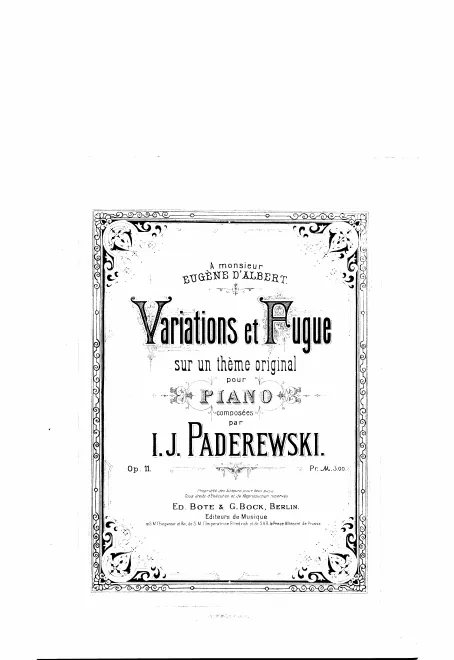 First page of Variations et Fugue