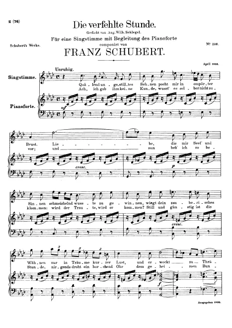 First page of Die verfehlte Stunde