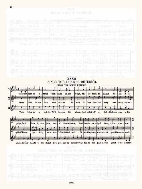 First page of Since the Duke is Return'd