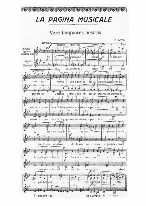 First page of Vere languores nostros