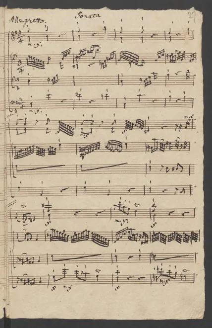 First page of Keyboard Trio in E minor