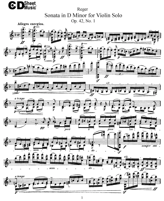First page of 4 Violin Solo Sonatas