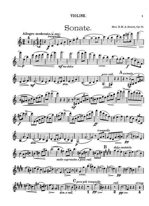 First page of Violin Sonata