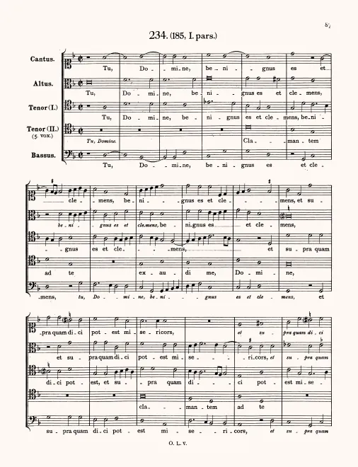 First page of Tu Domine benignus