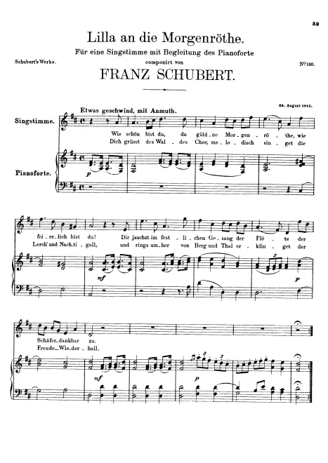 First page of Lilla an die Morgenröte