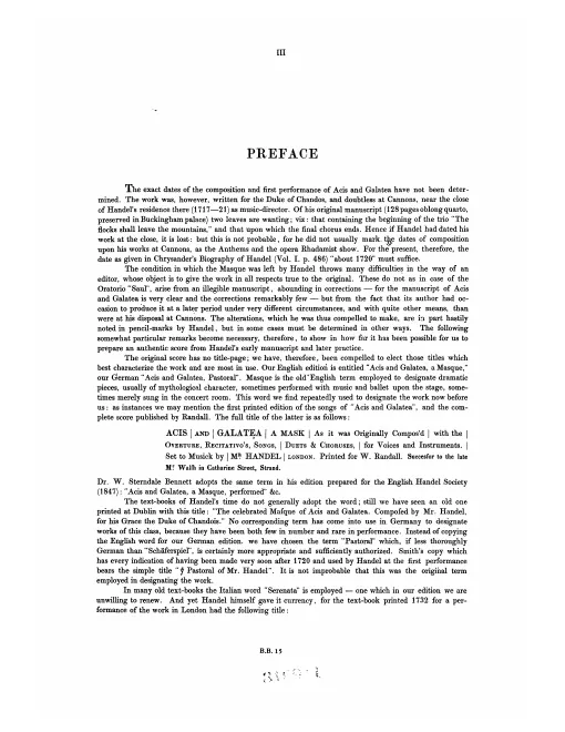 First page of Acis and Galatea