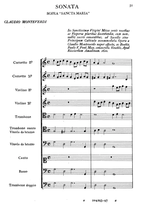 First page of Vespro della Beata Vergine