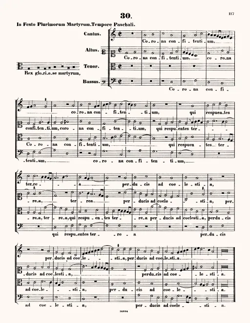 First page of Rex gloriose martyrum