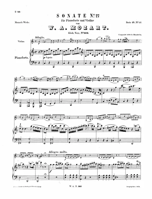 First page of Violin Sonata