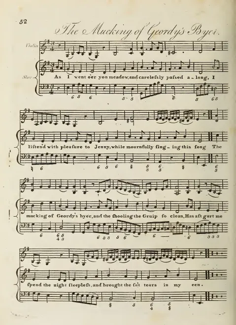First page of The Mucking of Geordie's Byre