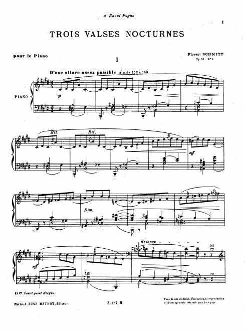 First page of 3 Valses-Nocturnes