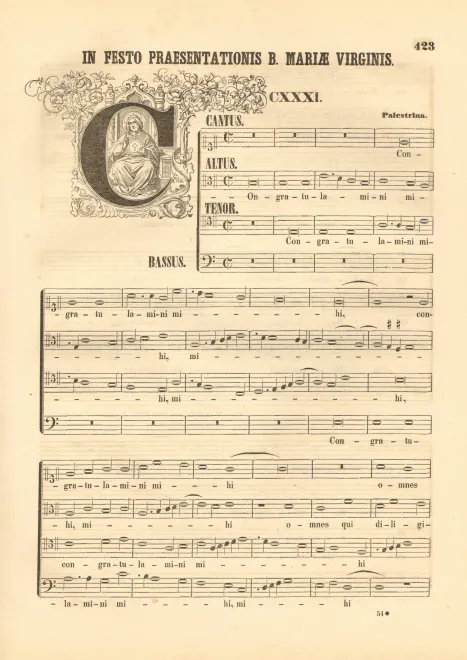 First page of Congratulamini mihi