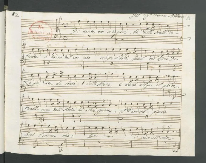 First page of Di tante ree sciagure