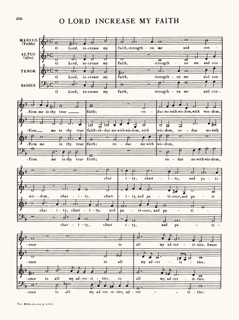First page of O Lord, Increase My Faith