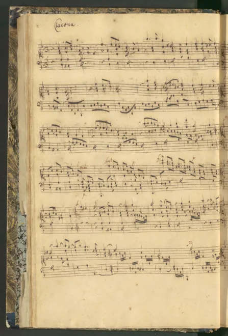 First page of Chaconne and Fugue in D minor