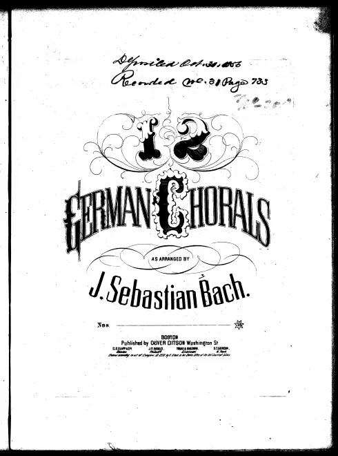 First page of Chorale harmonisations