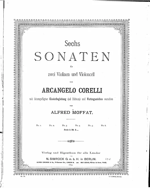 First page of Trio Sonata