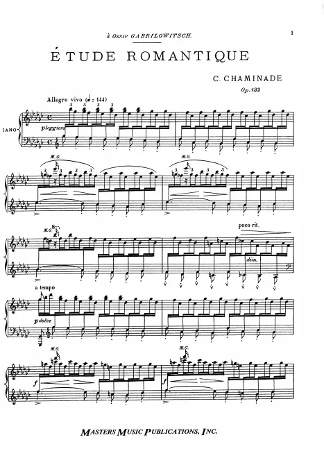 First page of Etude romantique