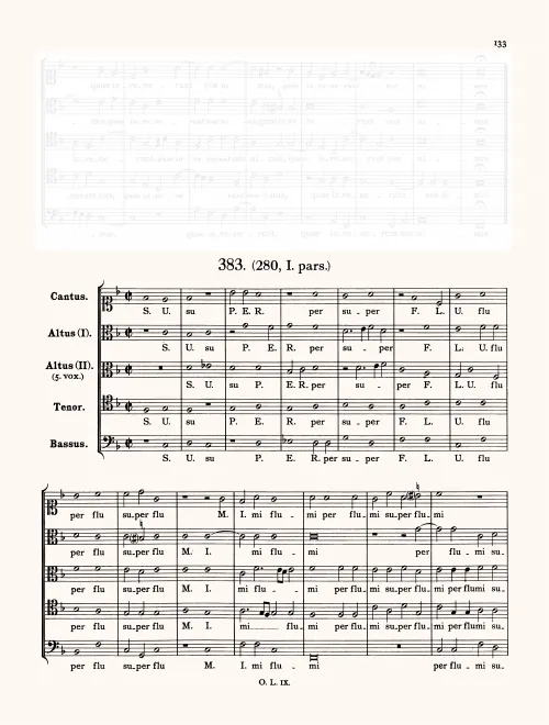 First page of Super flumina Babylonis, LV 325