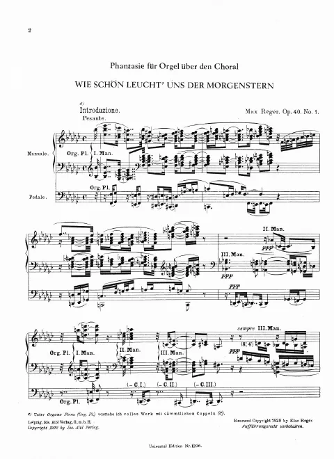 First page of Zwei Choral-Phantasien für Orgel
