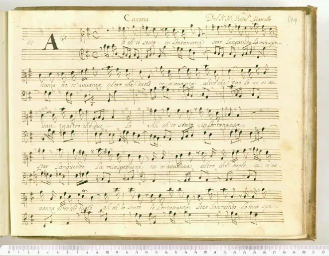 First page of Ah ch'io sento in lontananza