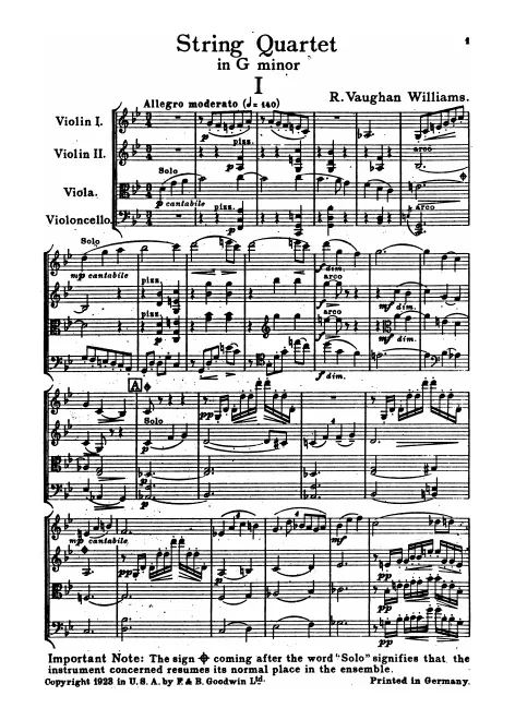 First page of String Quartet No.1